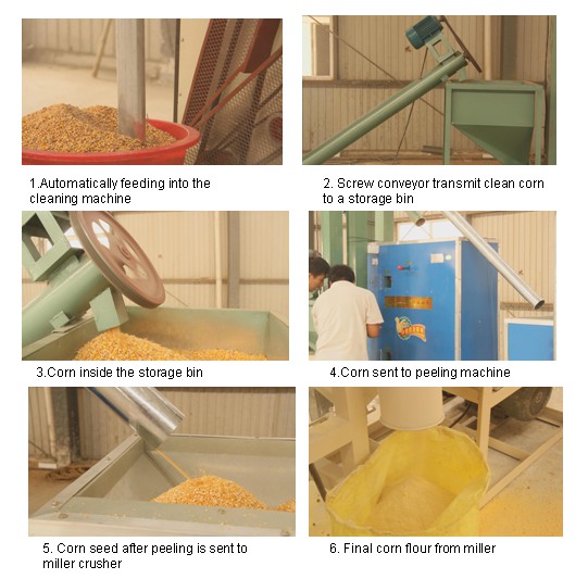 Machines composed of maize flour milling machine