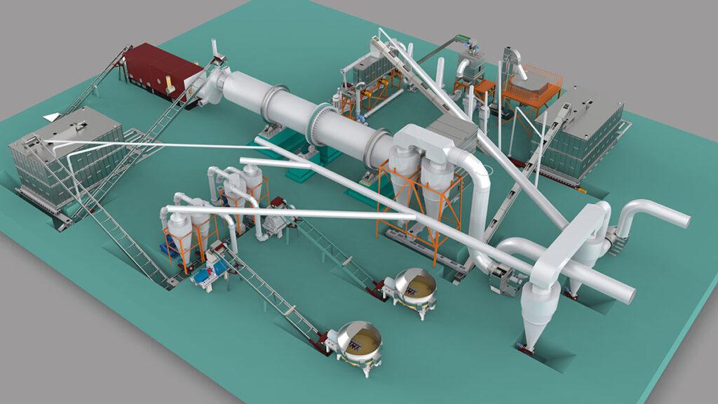 Process flow of grass pellet biomass production line