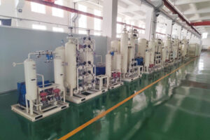 Oxygen generator production plant for oxygen enriched combustion supporting metallurgy