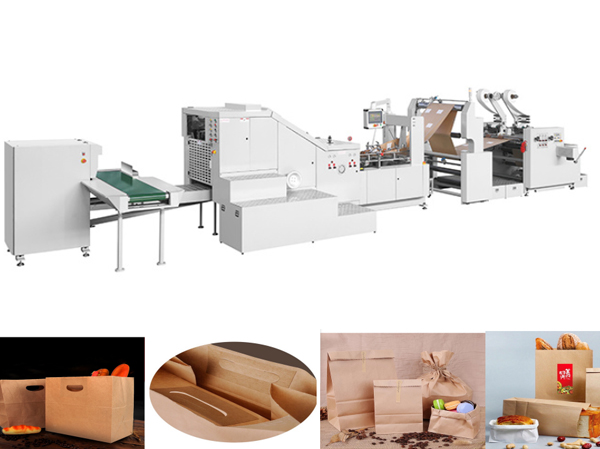 SQUARE BOTTOM PAPER BAG MACHINE WITH DIE CUT HANDLE