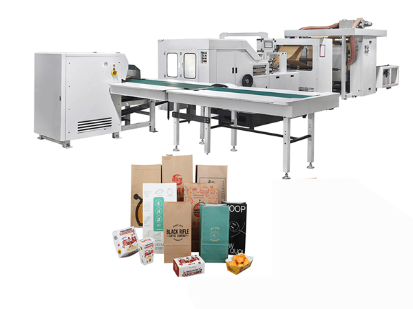 Square Bottom Paper Bag Making Machine With Color Printing Machine