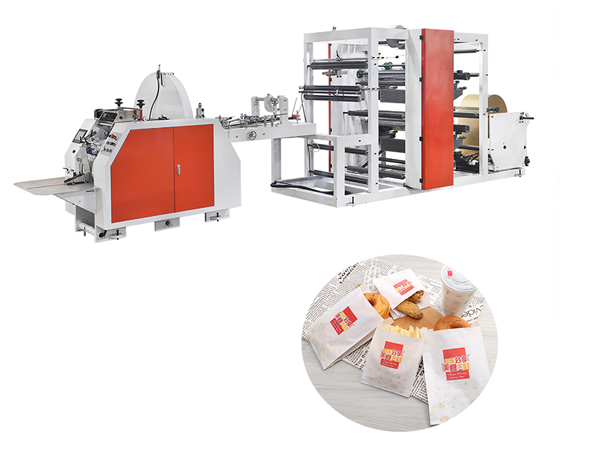 V Bottom Paper Bag Machine With 2 Color Pinter Inline