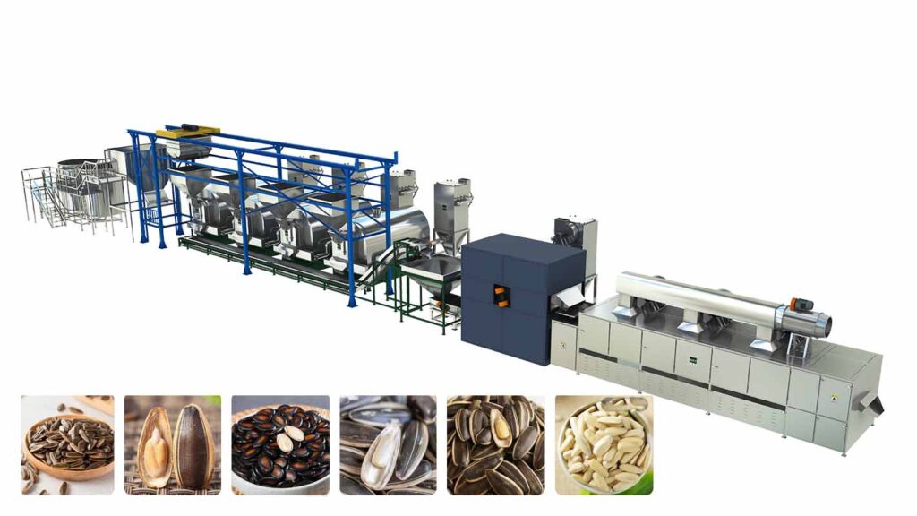 Manufacturer of stir fried peeled melon seeds roaster production line